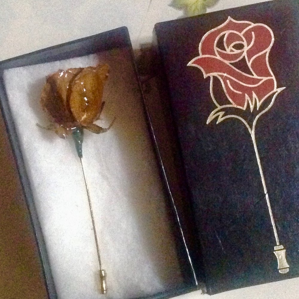 Vintage Real Rose Stickpin